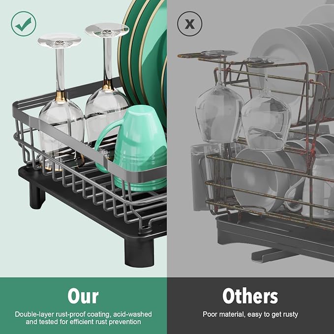 MOUKABAL Dish Drying Rack with Drainboard - Image 5