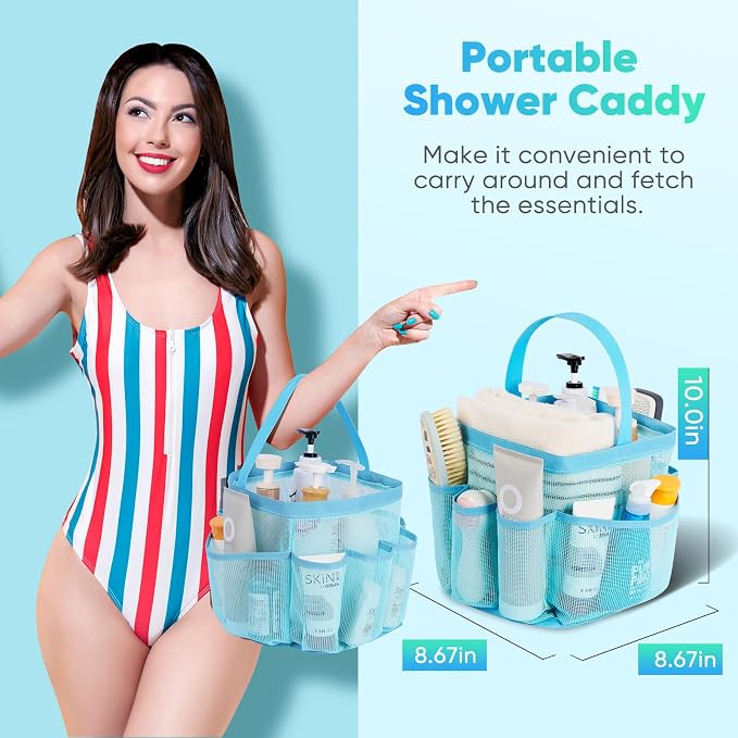 EUDELE 2 Pack Mesh Shower Caddy Portable - Image 3