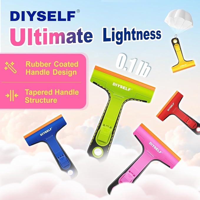 DIYSELF Window Scraper with 5 Pcs 4-Inch Plastic Razor Blades - Image 3