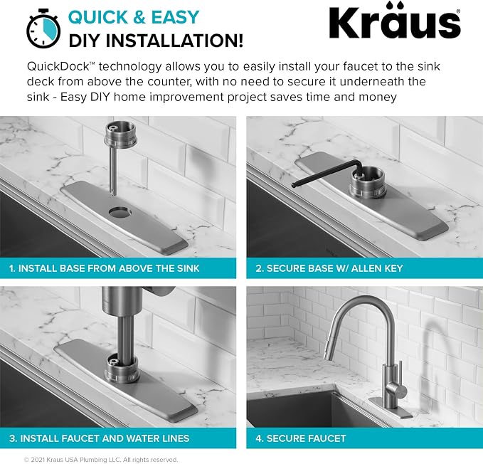 KRAUS Chrome 15 in Single Handle Pull Down Kitchen Faucet KPF-2620CH | - Image 10