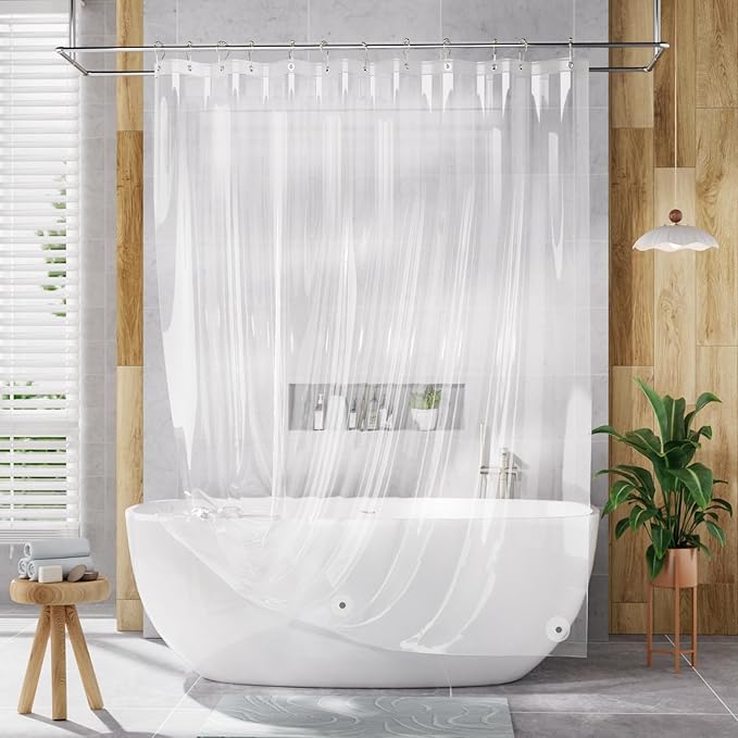 AmazerBath Clear Shower Curtain Liner, 72x78 Long Plastic Shower Curtain Liner - Image 6