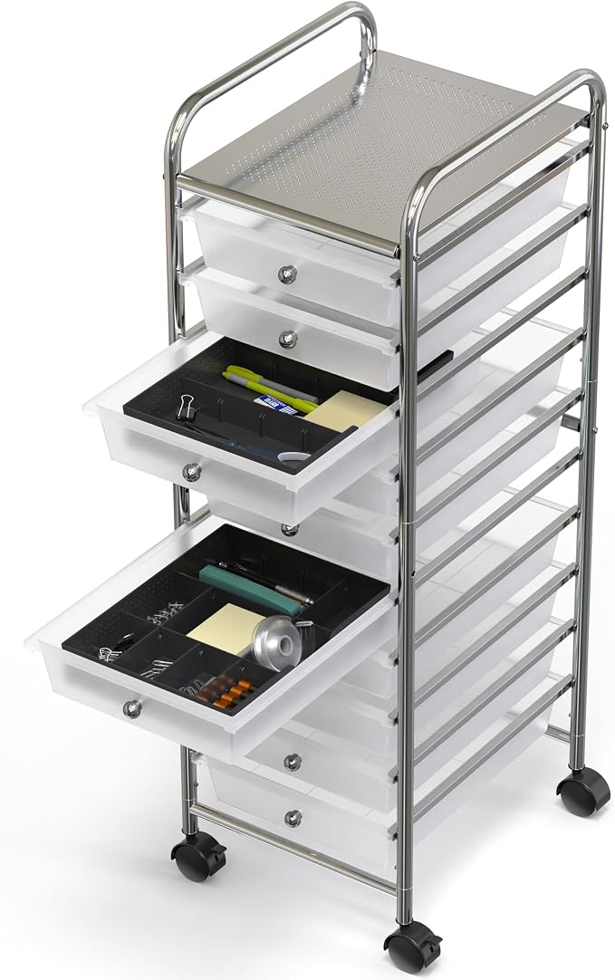 Simple Houseware Drawer Organizer Tray, 9 Adjustable Compartments, and Craft - Image 6