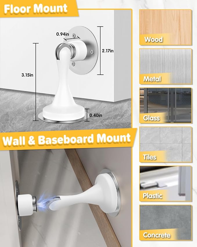 Door Stoppers Magnetic Door Stop 1 Pack Stainless Steel Magnetic Door Catch | - Image 4