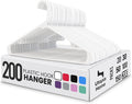 Utopia Home Plastic Hangers 200 Pack – Built-in Strap Hooks White | Space by UTOPIAHOME
