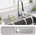 PoYang 23.6 Inch Silicone Sink Splash Guard, Kitchen Sink Mat, Light Grey | by PoYang