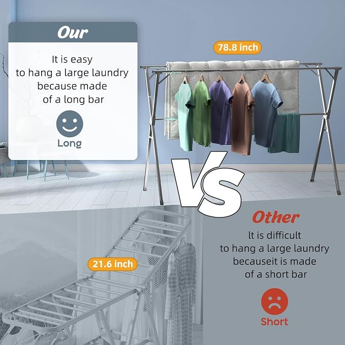 95" Clothes Drying Rack, Laundry Drying Rack Clothing - Image 4