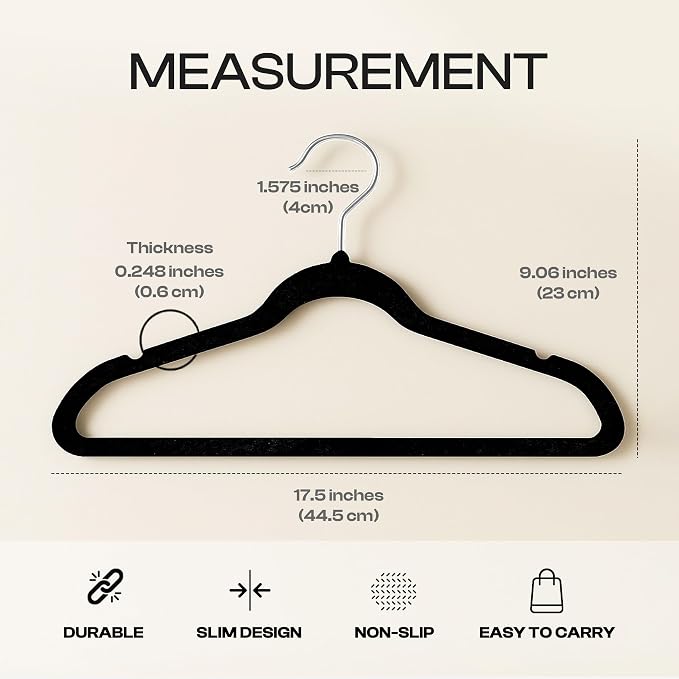 Utopia Home Velvet Hangers, 30 Pack | Luxury Non-Slip Slim Pant & Coat Hangers - Image 2