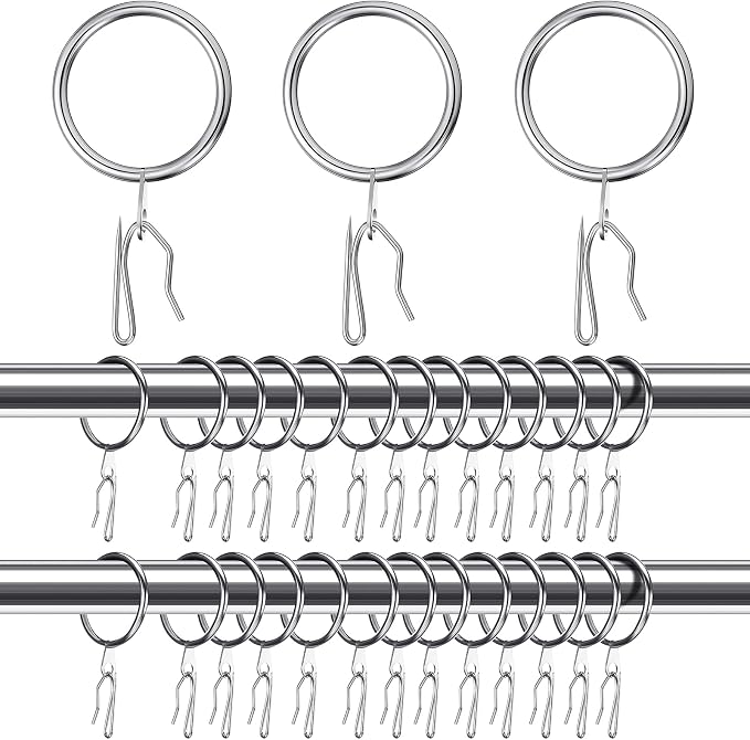 Qunclay 100 Set 1.26 Inch Metal Curtain Rings by Qunclay