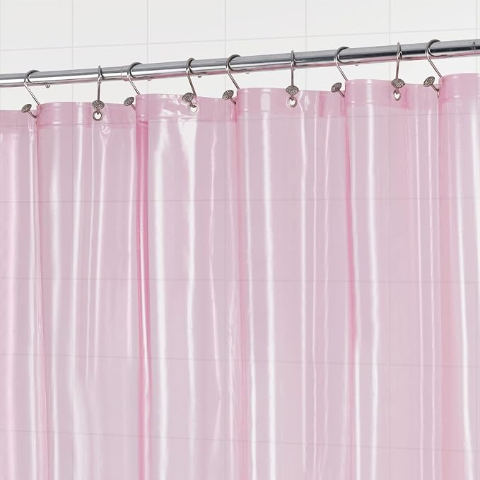 Barossa Design Clear Pink Stall Shower Curtain Liner - Image 4
