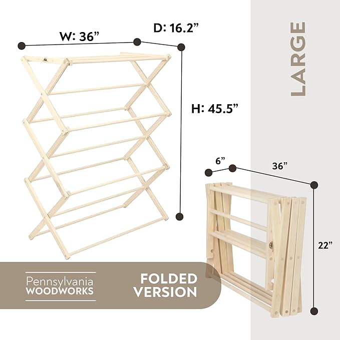 Premium American Maple Clothes Drying Rack - Image 5