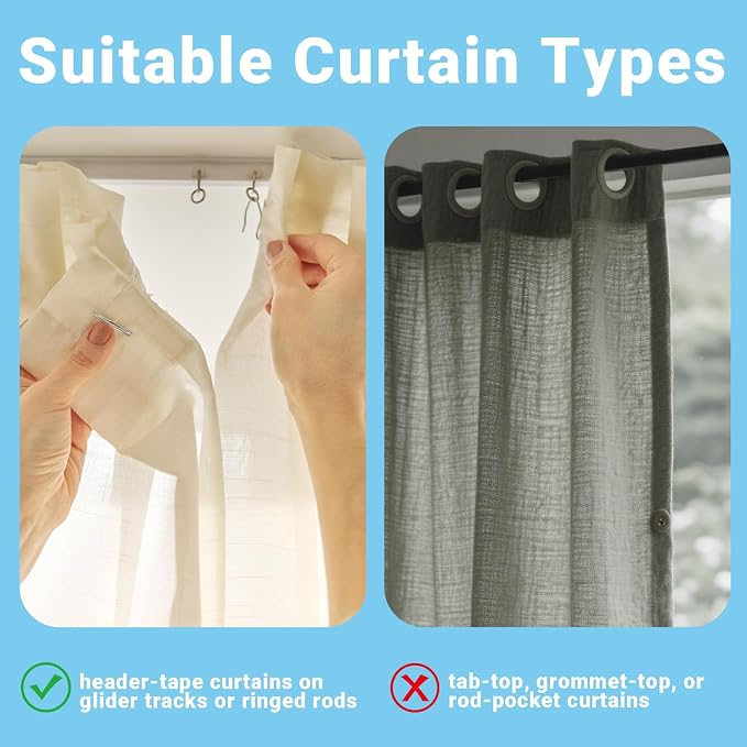 1.2 Inches Curtain Hooks, Sopito 58pcs Metal Drapery Pin and Hook - Image 3