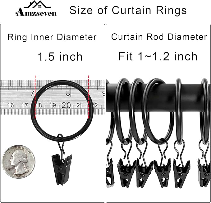 40 Pack Metal Curtain Rings - Image 3