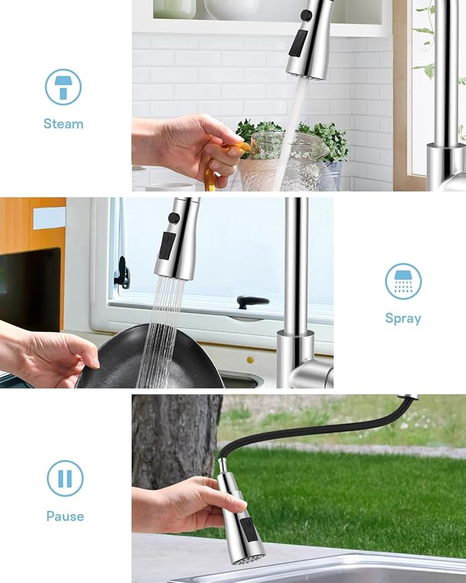 WEWE Pull-Down Kitchen Faucet - Image 5