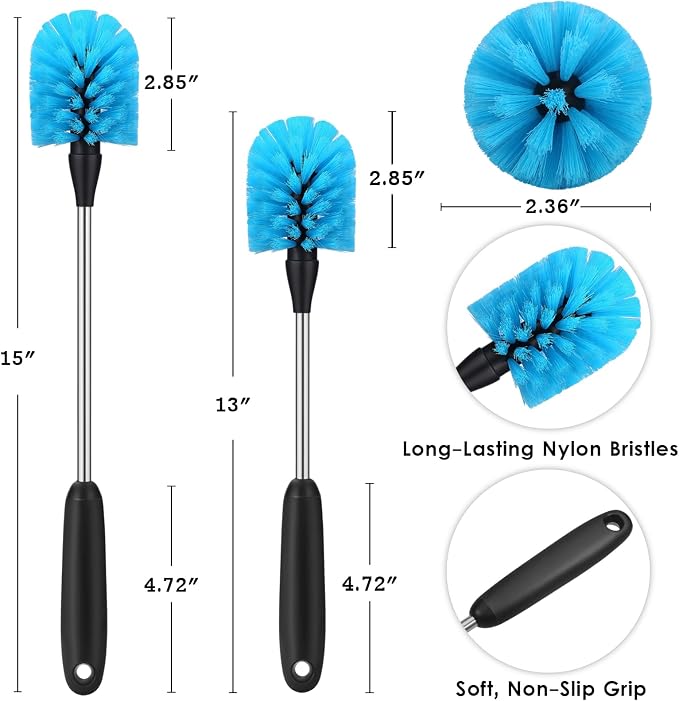 MOSOLAN Stainless Steel Water Bottle Cleaning Scrubbing Brush, 13 in-15 in | 2 - Image 3