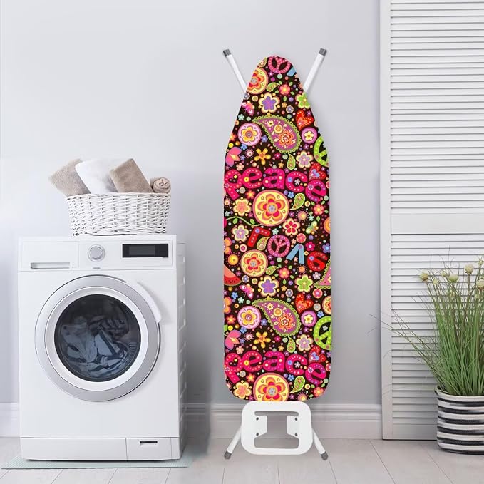 70s Paisley Peace Symbol Ironing Board Cover Soft Ironing Board Cover, Non - Image 4