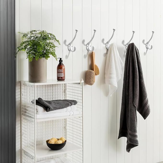 The 5 Pack 5-1/2 inch White Coat Hook zinc Alloy mudroom Hooks is Suitable - Image 5