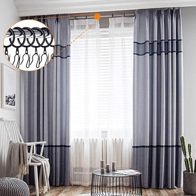 60 Pieces Metal Drapery Curtain Rings Curtain Hanging Rings and 60 Pieces Metal - Image 6