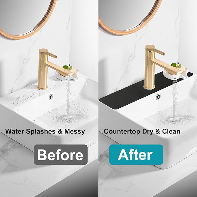 Customizable Kitchen Sink Faucet Mat: 30"Lx5.5"W Absorbent Splash Guard | - Image 5