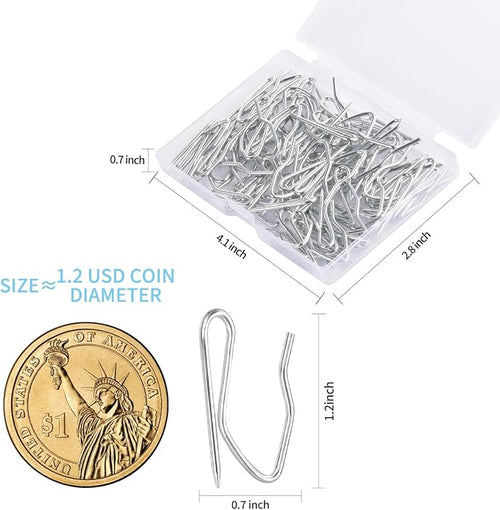 1.2 Inches Curtain Hooks, Sopito 58pcs Metal Drapery Pin and Hook - Image 2