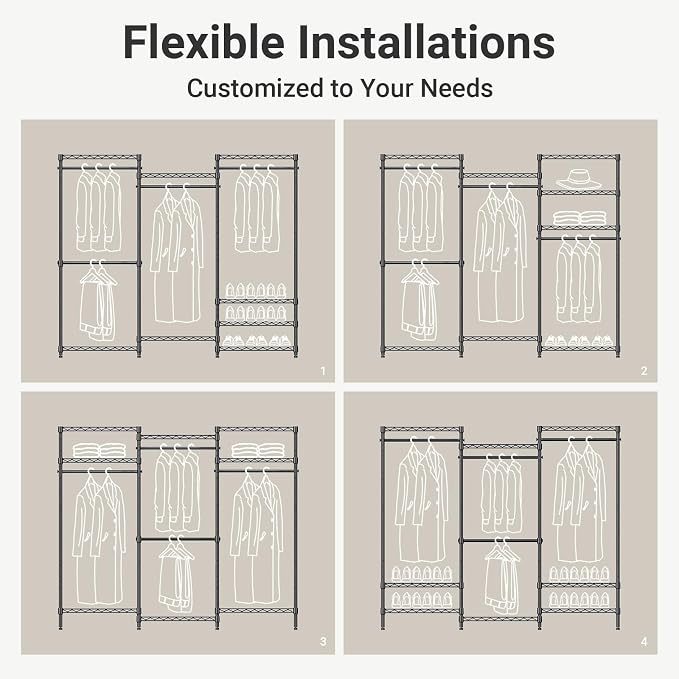 VIPEK V5 Plus Heavy Duty Clothes Rack, Large Modular Closet System, 4 x 29.1 in - Image 4