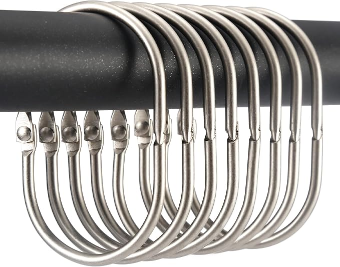 24 Pcs Shower Curtain Rings, Goowin Shower Curtain Hooks, Oval Snap Shower Rings by Goowin