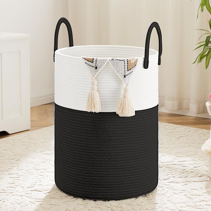 Artfeel Laundry Basket, Woven Cotton Rope Laundry Hamper, 80L by Artfeel