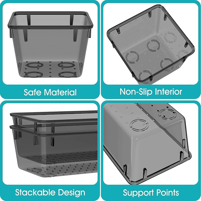 23 PCS Plastic Drawer Organizers Set, 4 Size Desk Drawer Organizer Trays | 4 - Image 3