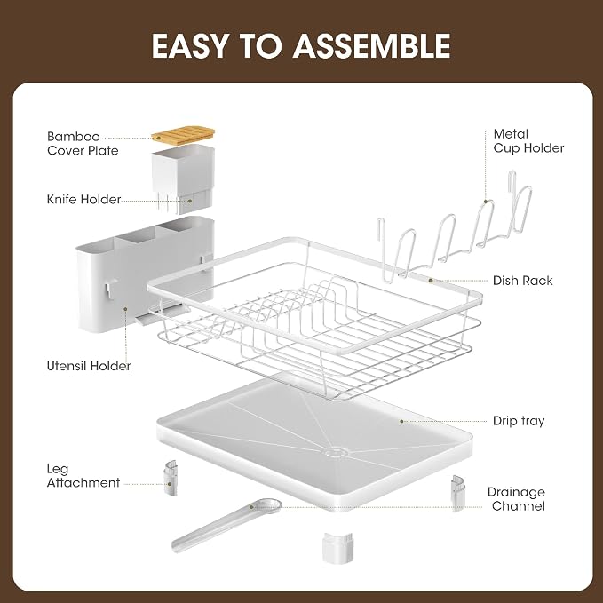 Runnatal Dish Drying Rack with Drainboard - Image 6