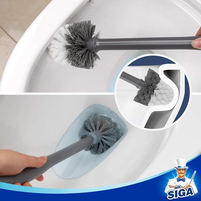 MR.SIGA Toilet Bowl Brush and Holder, Sturdy Long Handle, 12 Pack - Image 5