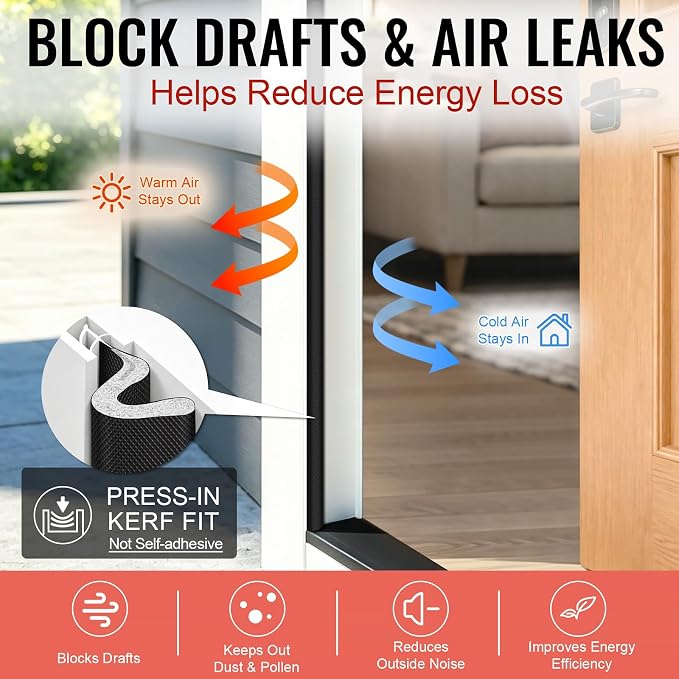 Litaibai 60 ft Kerf Weather Stripping Door Seal - Image 3