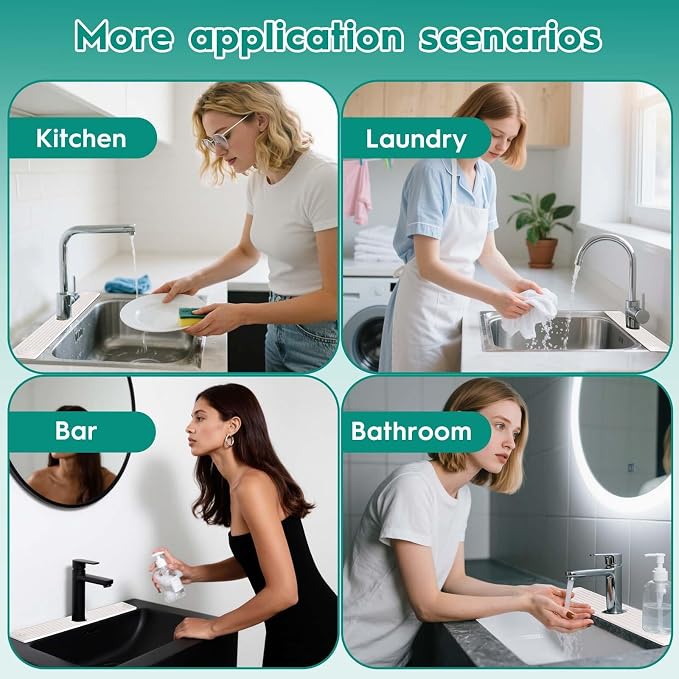 16 Inch Stone Faucet Mat for Kitchen Sink, Kitchen Water Splash Guard, - Image 7