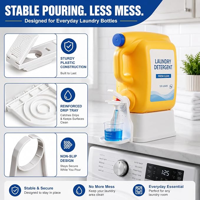2 Pack Laundry Detergent Dispenser Cup Holder, No-Drip Laundry Detergent Cup - Image 8