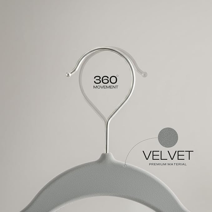 Utopia Home Velvet Hangers, 50 Pack | Luxury Non-Slip Slim Pant & Coat Hangers - Image 4