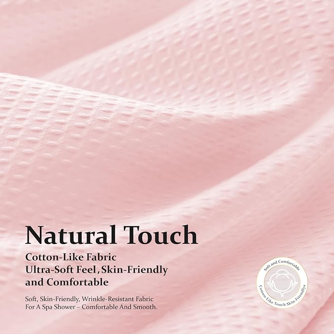 Dynamene Stall Waffle Shower Curtain 256 GSM Heavy Fabric 60x72 Pink - Image 7