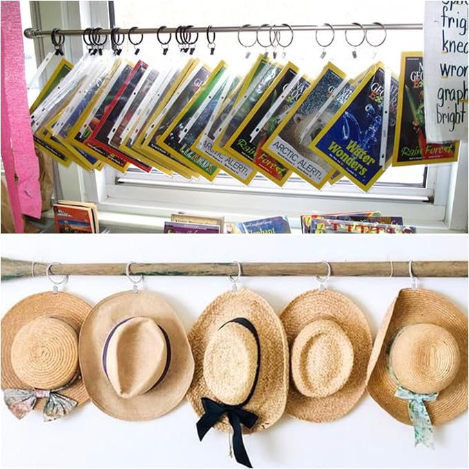 42 Pack Curtain Rod Clip Rings, Metal Drapery Ring - Image 5