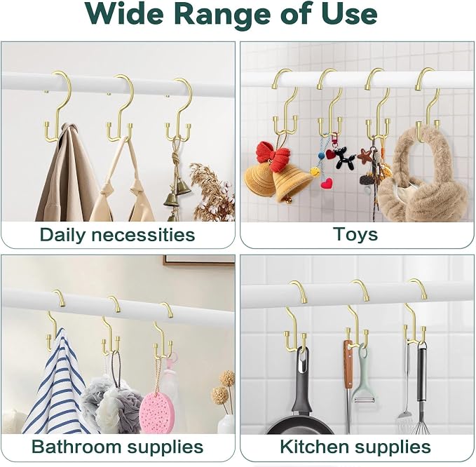 Shower Curtain Hooks, Shower Curtain Rings, Durable Gold Shower Curtain Hangers - Image 7