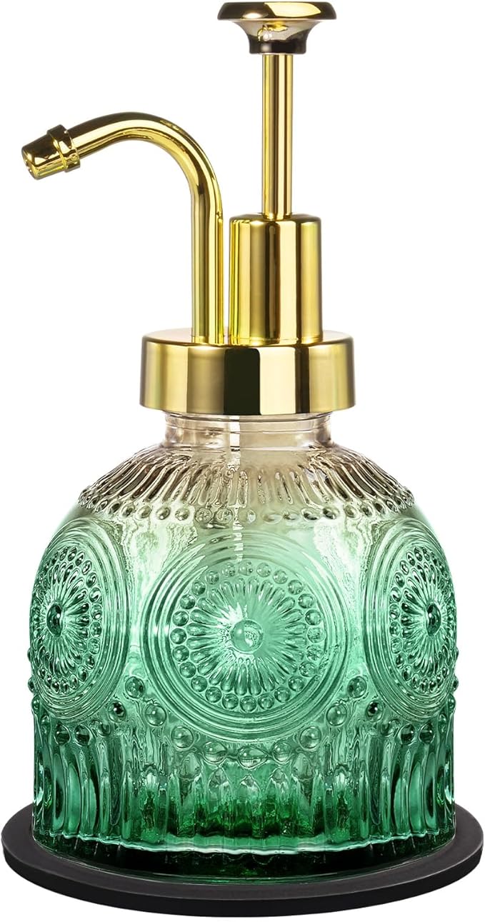 Amolliar 8 Oz Glass Vintage Soap Dispenser w/Plastic Pump, by Amolliar