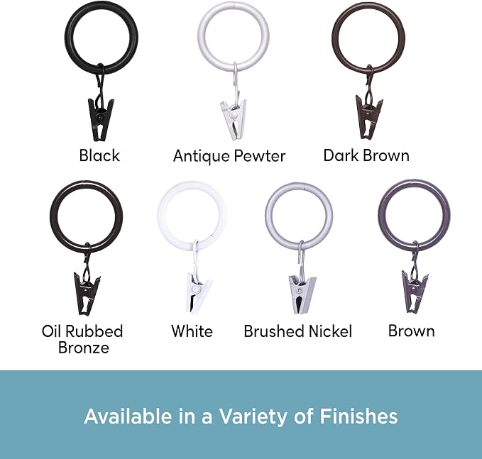 Kenney Clip Rings for 5/8" to 3/4" Diameter Curtain Rods, Oil Rubbed Bronze - Image 5