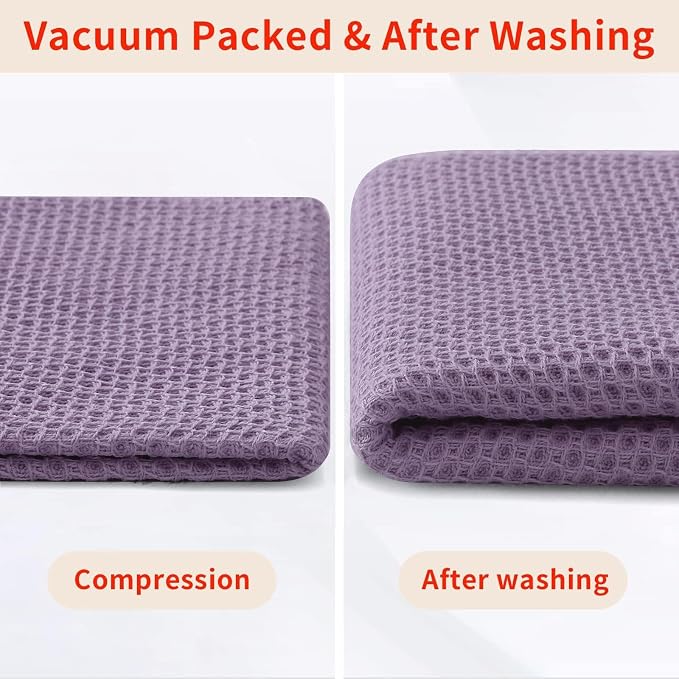 Homaxy 100% Cotton Waffle Weave Kitchen Dish Towels 4-Pack, Lavender | 13 x 28 - Image 8