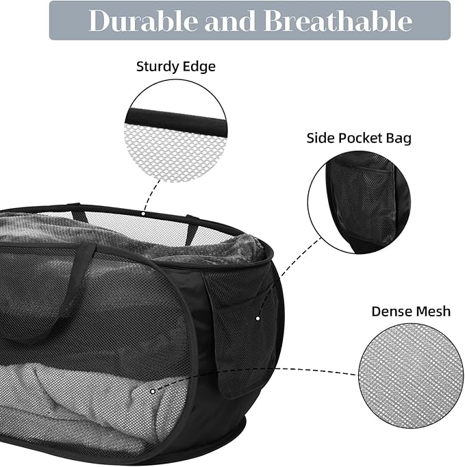 6 Pcs Durable Collapsible Laundry Baskets, Foldable Laundry Basket Large Opening - Image 4