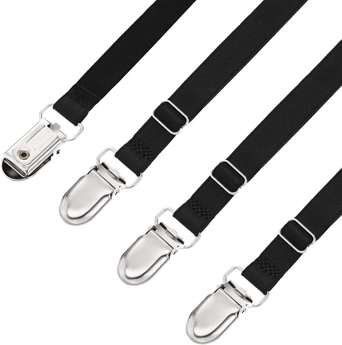 Boao 12 Pcs Bedsheet Strap Elastic Clip, 14-28 Inch Length | Adjustable Corner - Image 4