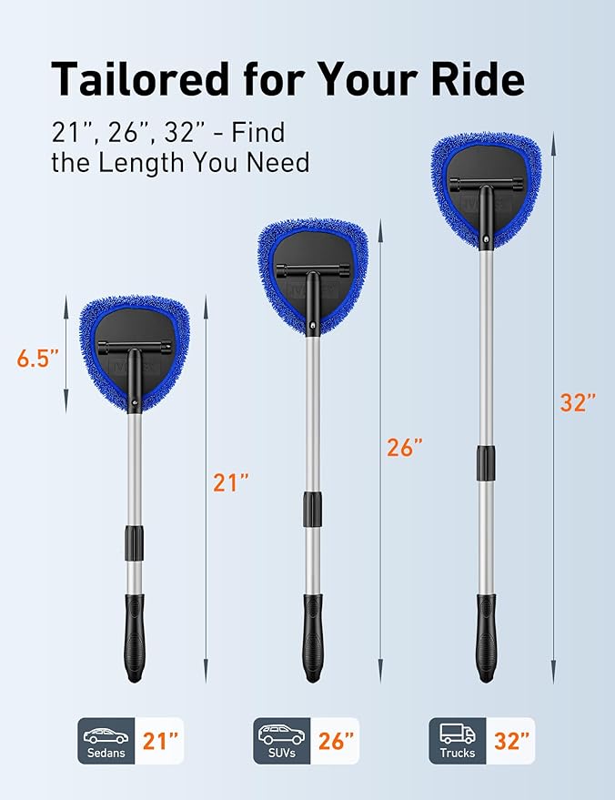 AstroAI 26" Super-Long Windshield Cleaner Tool & Car Interior Detailing Kit | - Image 2