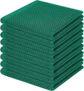 Homaxy 100% Cotton Waffle Weave Kitchen Dish Cloths 8-Pack, Dark Green | 12 x by Homaxy