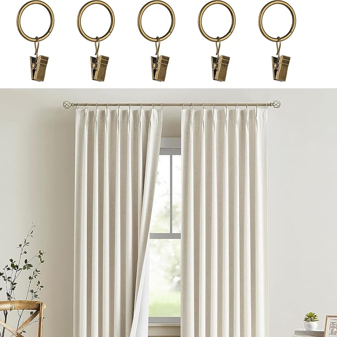 40 Pack Curtain Rings with Clips, Window Clip Rings Curtain Hooks Hangers Clip - Image 3