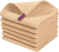 Homaxy 100% Cotton Waffle Weave Kitchen Dish Cloths 6-Pack, Apricot | 12 x 12 by Homaxy