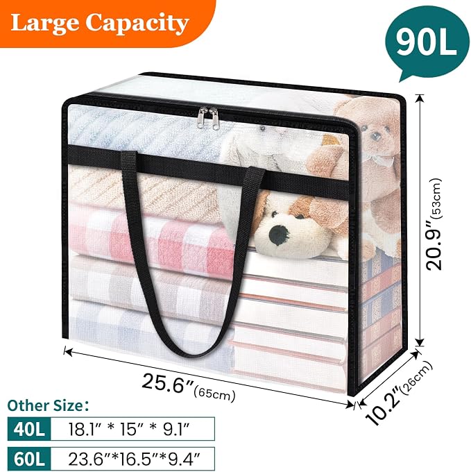 TasticTotes 4 Pack Clear Storage Bags - Image 2