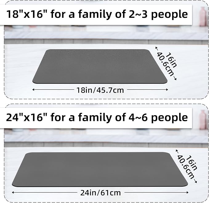 LOPNUR Large Dish Drying Mat for Kitchen Counter, Quick-Drying & Heat-Resistant - Image 5