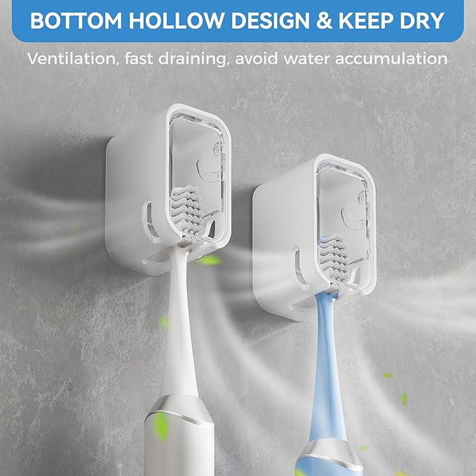 MOPMS Single Slot Toothbrush Holders Wall Mounted - Image 3