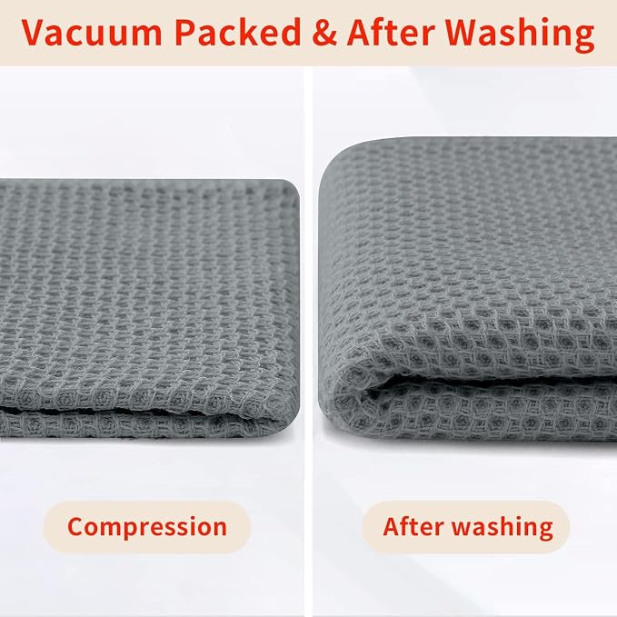 Homaxy 100% Cotton Waffle Weave Kitchen Dish Towels 4-Pack, Ultra Soft - Image 8