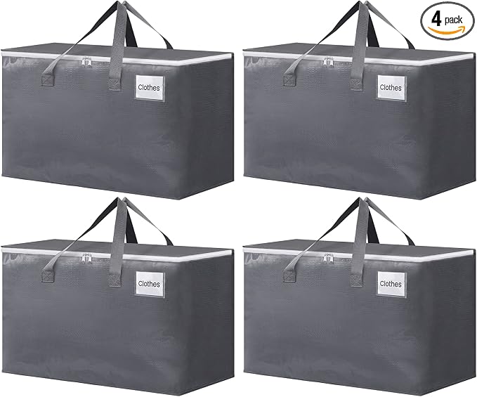BlissTotes Large Moving Bags, Storage Bags, 125L-4 Pack | Moving Bags by BlissTotes